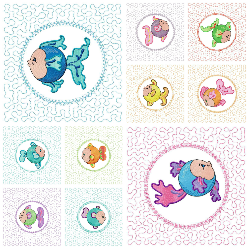 Tiny Bubbles 8x8--Set of 10 Designs