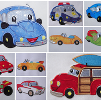 Car Buddies 5x7--Set of 10 Designs