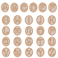 Elegant Embossed Alphabet 2x2--Set of 26 Designs
