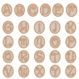 Elegant Embossed Alphabet 2x2--Set of 26 Designs
