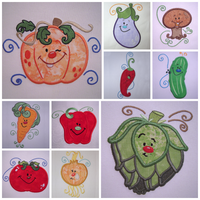 Fun Time Veggies--Set of 10 Designs